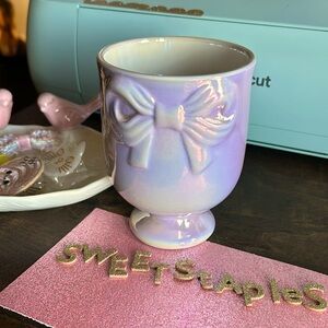 🎀 Iridescent Pink Make-Up Brush Holder (Bow🎀Coquette) 🎀 pen pencil